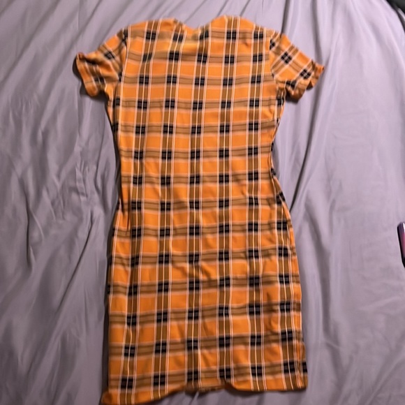 Yellow Plaid Midi Dress - Picture 2 of 2